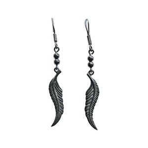 925 Sterling Silver Feather Dangle Earrings Boho Southwestern Hook Vintage